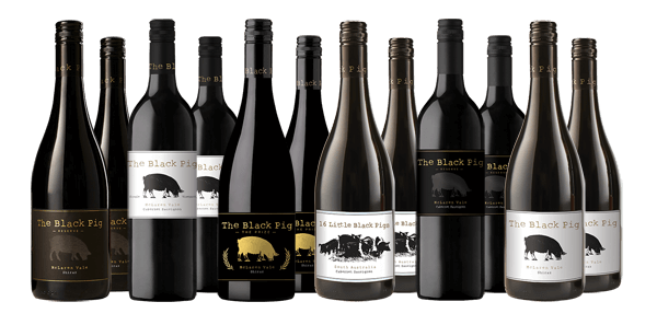 Black Pig Family Festive Pigs Dozen